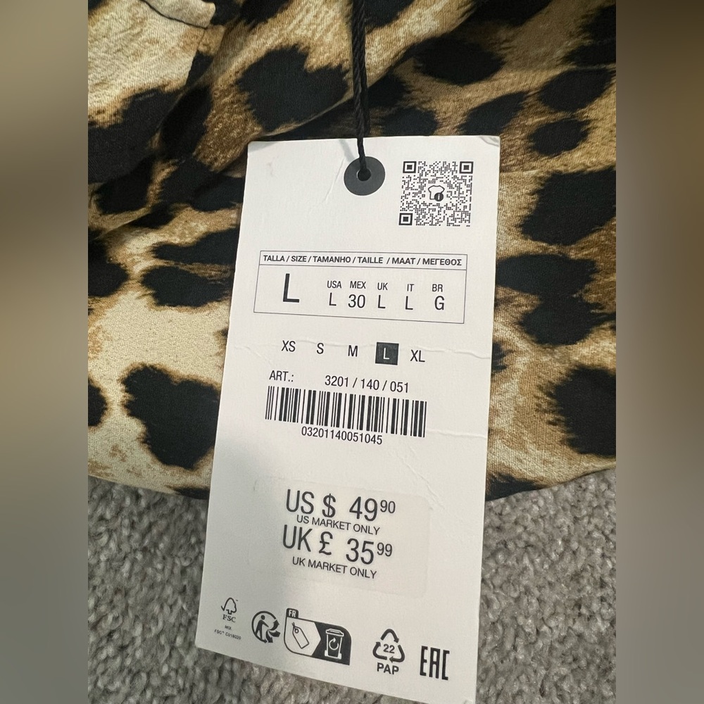 NWT ZARA ANIMAL PRINT DRESS ZW COLLECTION 3201/140 LEOPARD WOMEN LARGE - Picture 4 of 14